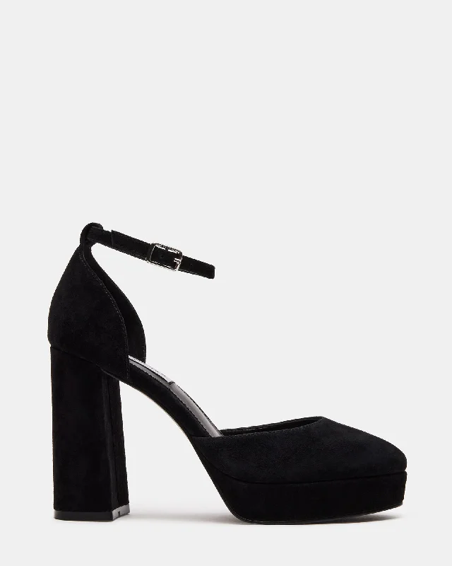 Affordable Suede Ankle Pumps for All-Day Wear--TRUTH BLACK SUEDE