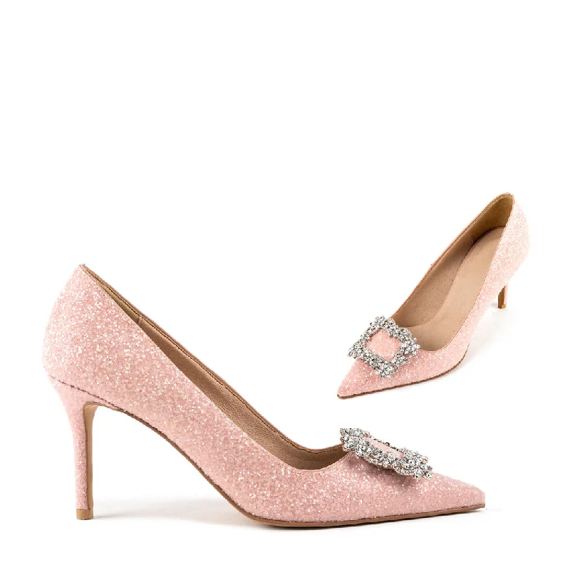 Versatile Heeled Sandals for Any Occasion---*UK size 1 - PINKLE - pink, 10cm heels