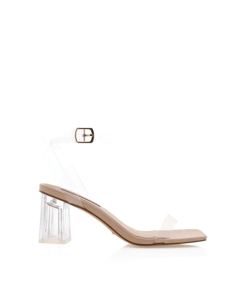 Stiletto Heel Pumps with Perfect Fit--UKIAH NUDE CLEAR HEEL SHOE-Fashionable & Classic