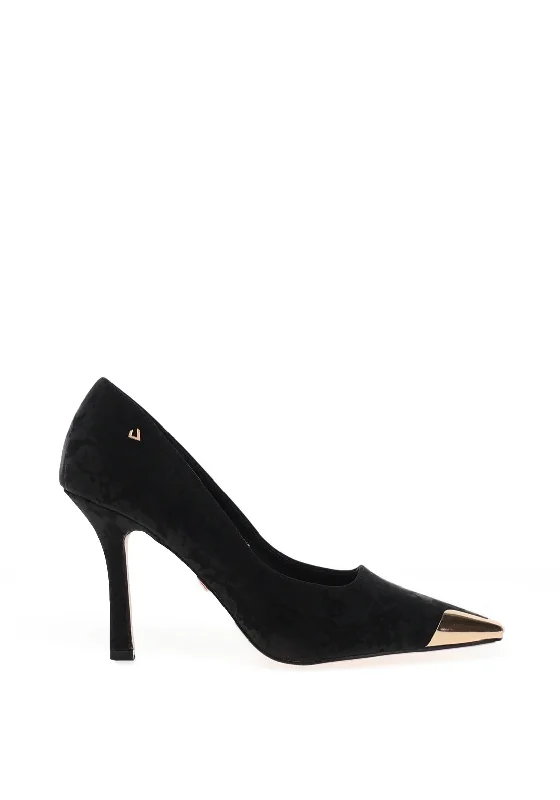 Stiletto Heel Pumps with Perfect Fit--Una Healy Daytime Pointed Toe Heels, Vinyl Marble-Fashionable & Classic