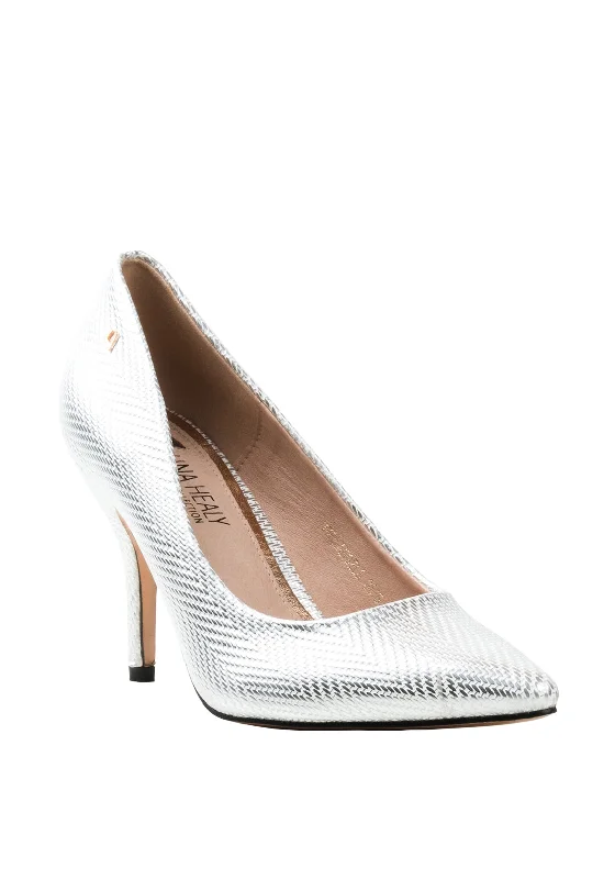 Trendy Chunky Heel Pumps for Casual Wear--Una Healy Two Angels High Heel Shoes, Chrome