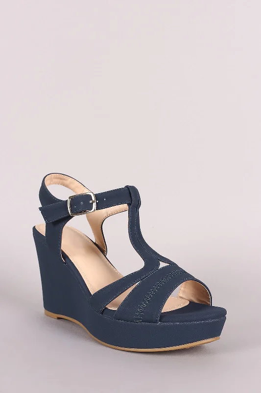 Stylish Open Toe Heels for Summer--Open Toe T-Strap Platform Wedge