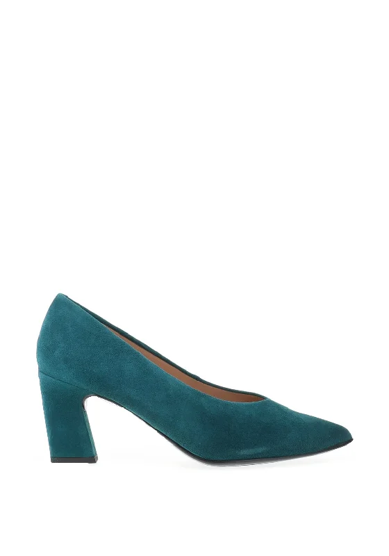 Stiletto Heel Pumps with Perfect Fit--Unisa Kramp Pointed Toe Shoe, Dark Teal-Fashionable & Classic