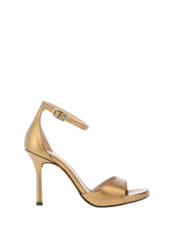 Unisa Yong Leather Metallic Heeled Shoe, Bronze---Comfortable Leather Pumps for Office and Everyday Wear