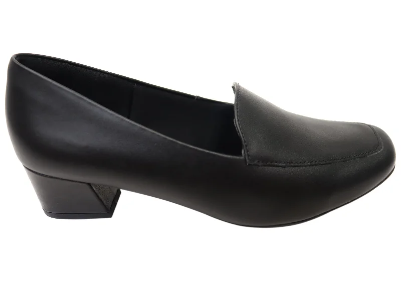 Usaflex Bianca Womens Comfortable Leather Low Heel Shoes---Comfortable Leather Pumps for Office and Everyday Wear