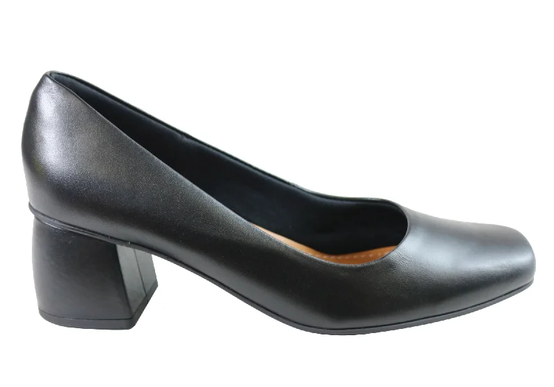 Usaflex Lyric Womens Mid Heel Leather Shoes Made In Brazil---Comfortable Leather Pumps for Office and Everyday Wear