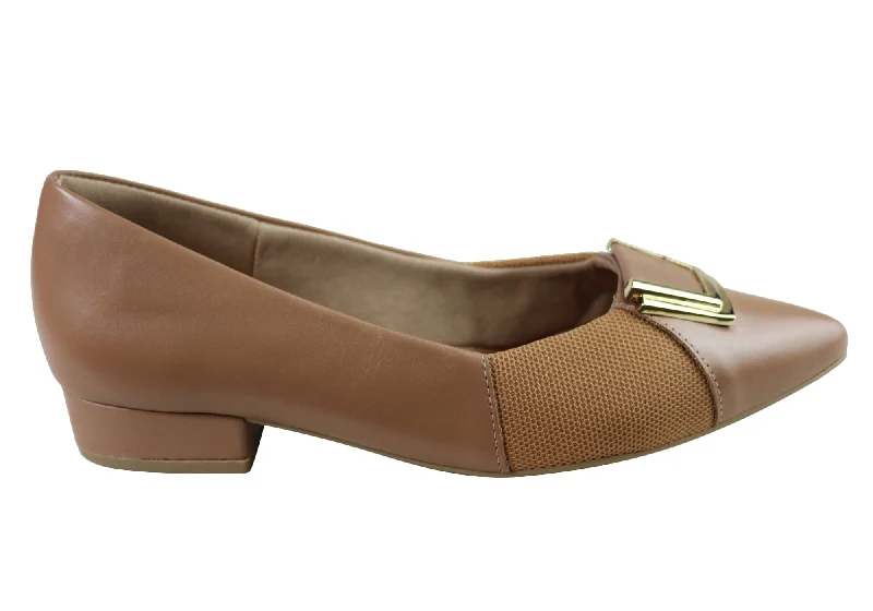 Usaflex Patrice Womens Low Heel Leather Shoes Made In Brazil---Comfortable Leather Pumps for Office and Everyday Wear