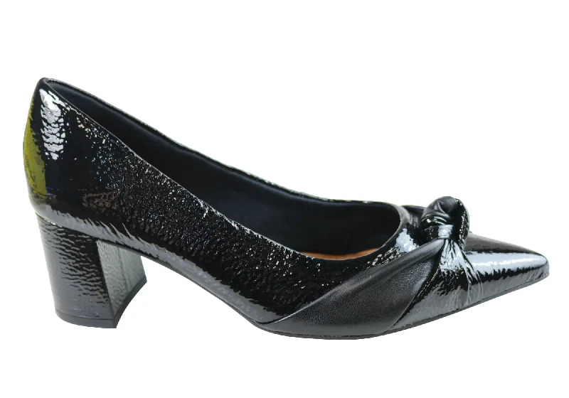 Usaflex Sadie Womens Mid Heel Leather Shoes Made In Brazil---Comfortable Leather Pumps for Office and Everyday Wear