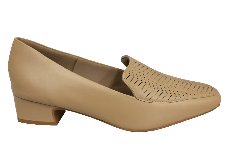 Usaflex Veri Womens Low Heel Leather Shoes Made In Brazil---Comfortable Leather Pumps for Office and Everyday Wear