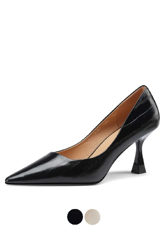 Stiletto Heel Pumps with Perfect Fit--USS Shoes Begonia Women's Leather Pointed Toe Pumps-Fashionable & Classic