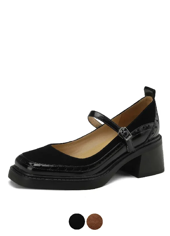 USS Shoes Hanna Women's Leather Carving Design Pumps---Comfortable Leather Pumps for Office and Everyday Wear