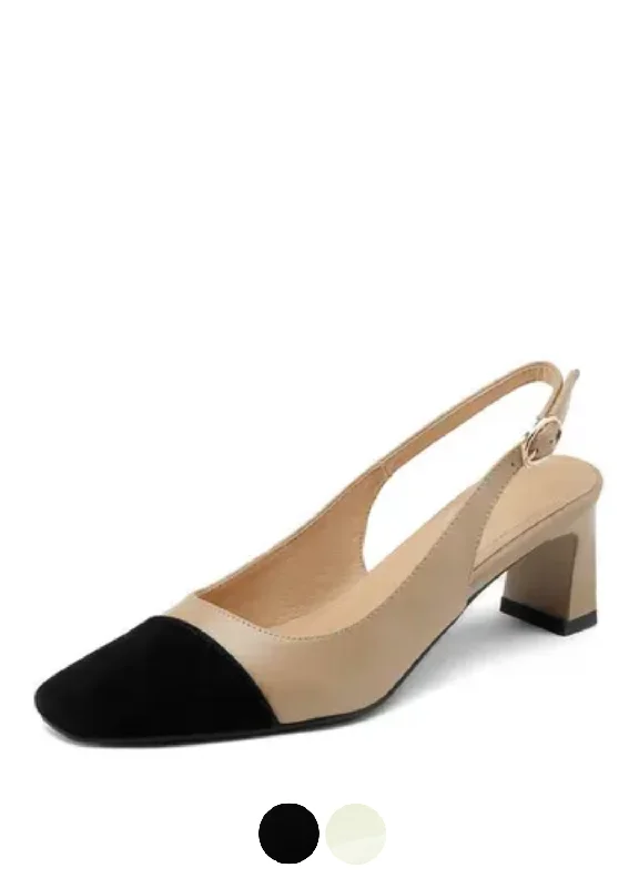 Stiletto Heel Pumps with Perfect Fit--USS Shoes Romina Women's Square Heel Pumps-Fashionable & Classic