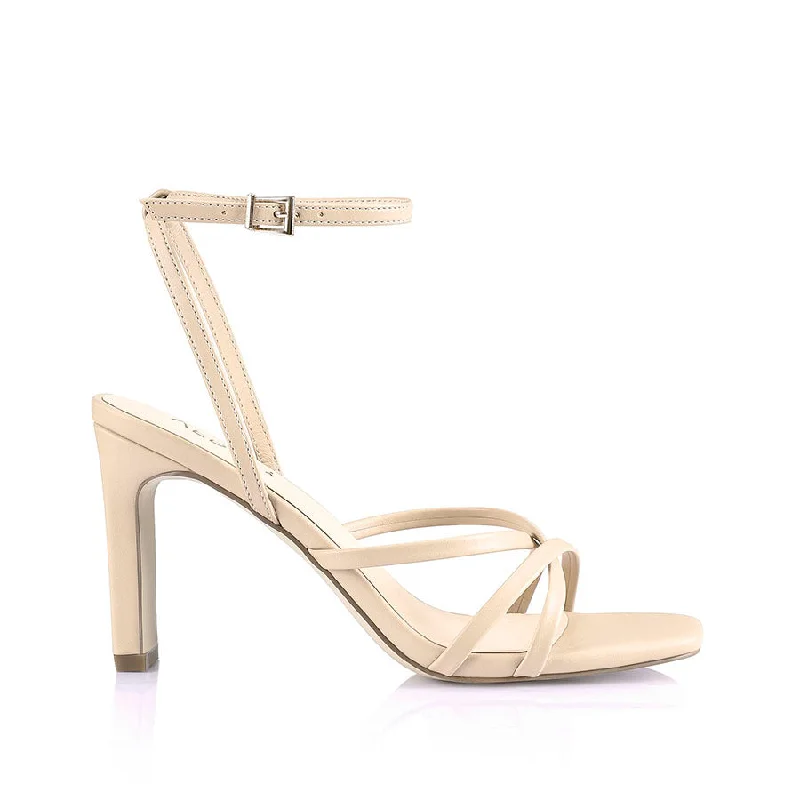 Kipp Strappy Heels - Nude---Affordable Strappy Platform Heels with Premium Quality