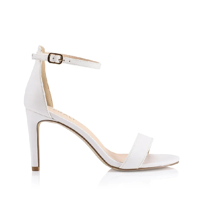 Mattie Strappy Heels - White Smooth---Affordable Strappy Platform Heels with Premium Quality