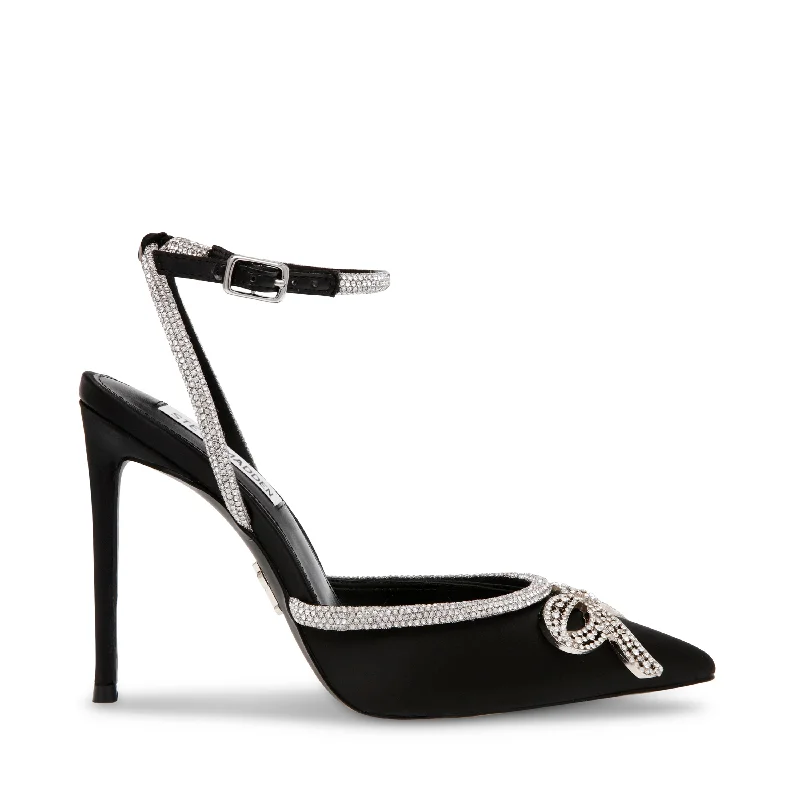 VALLOREY BLACK SATINAffordable Satin Heels with a Luxe Touch