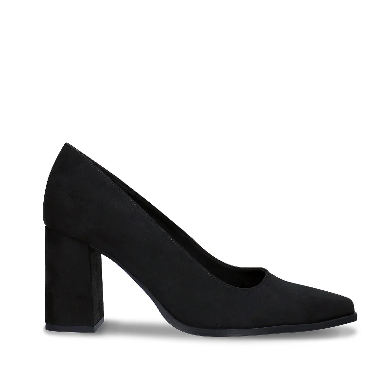 Stiletto Heel Pumps with Perfect Fit--Vane Black Vegan Pump Shoes Heel-Fashionable & Classic