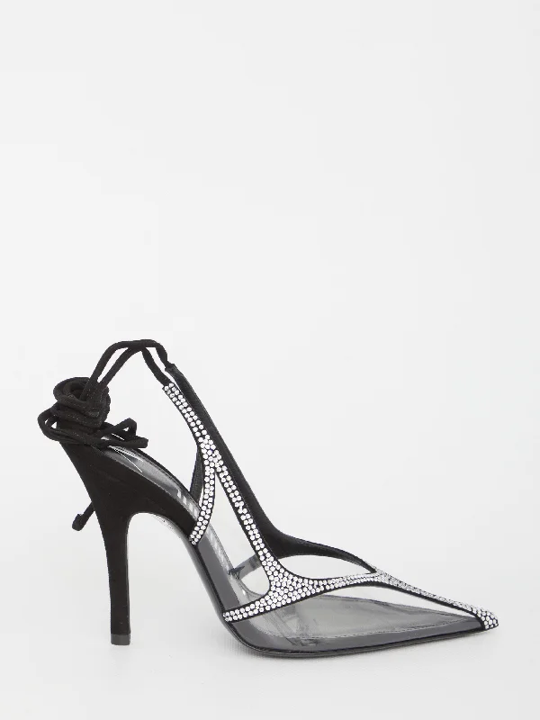 Stiletto Heel Pumps with Perfect Fit--Venus Chrome Slingback-Fashionable & Classic