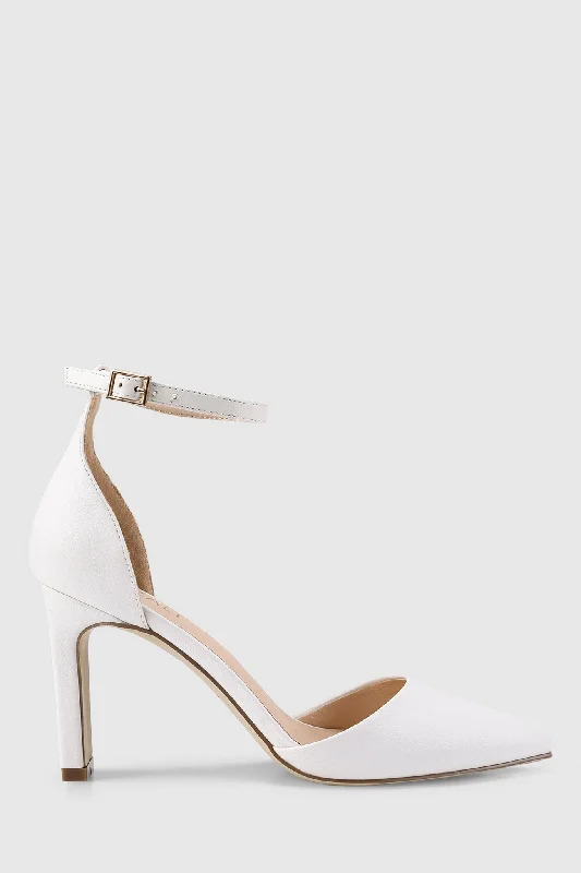 Stiletto Heel Pumps with Perfect Fit--VERALi Kitra Closed Toe Heels White-Fashionable & Classic