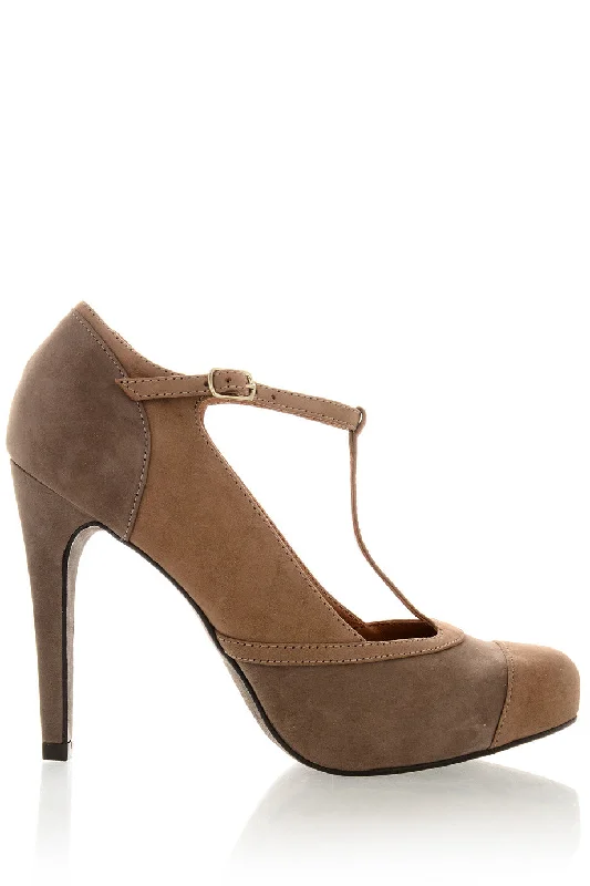 Affordable Suede Ankle Pumps for All-Day Wear--GUNEVERE Brown Suede Pumps