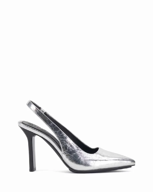 Vince Camuto Women's Bantie Silver M---Fashionable Kitten Heels for Date Night