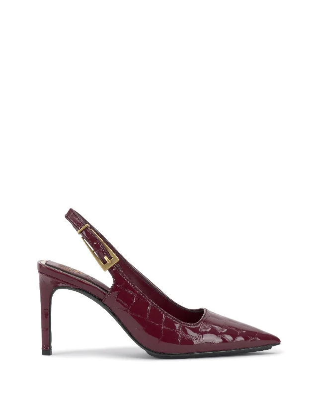 Vince Camuto Women's Brendie Chianti/Glossy Croco M---Fashionable Kitten Heels for Date Night