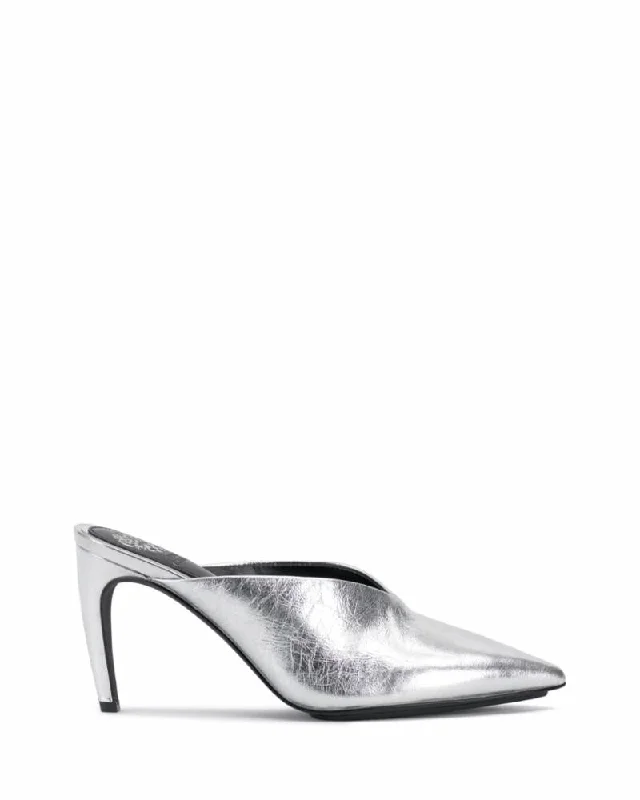 Vince Camuto Women's Bridget Silver M---Fashionable Kitten Heels for Date Night