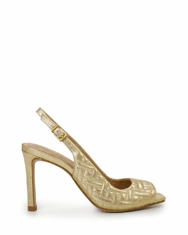 Vince Camuto Women's Lyndon Gold M---Fashionable Kitten Heels for Date Night