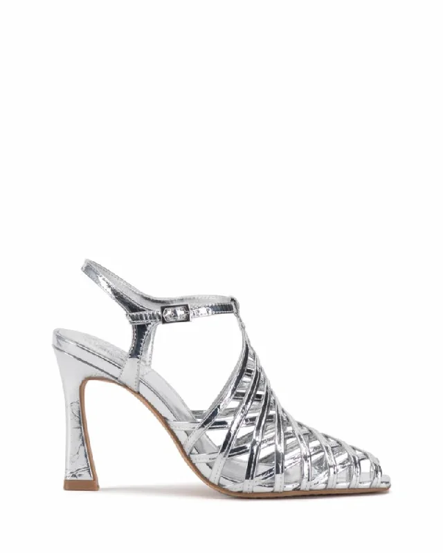 Vince Camuto Women's Scarla Silver M---Fashionable Kitten Heels for Date Night