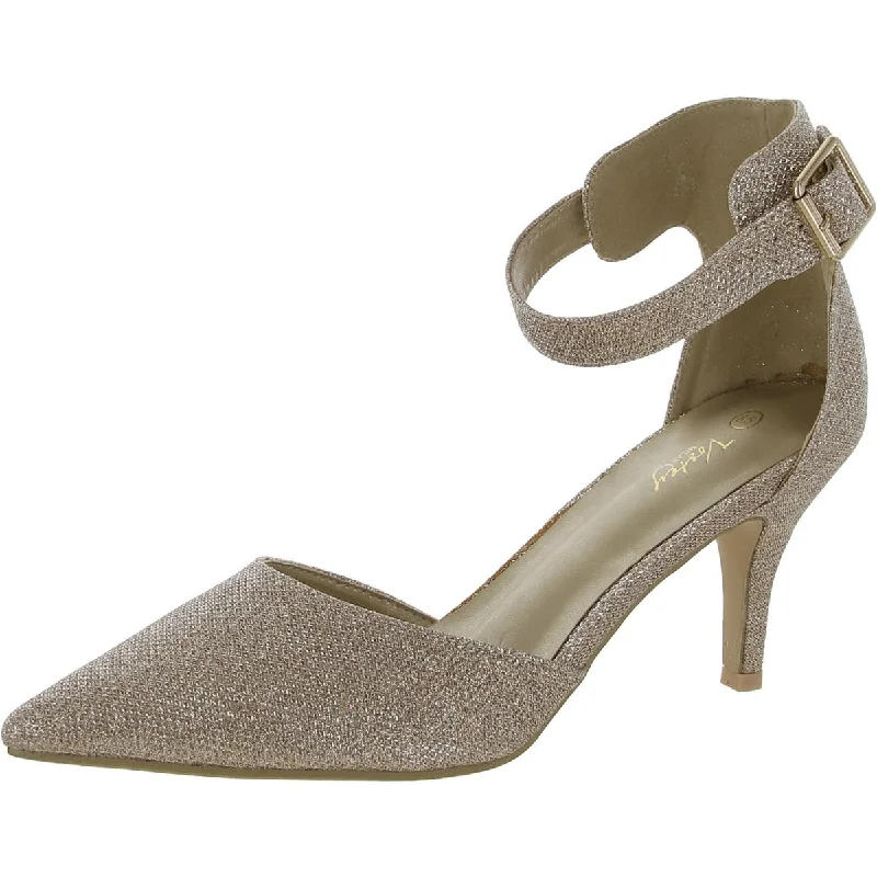 Vostey Womens Glitter Ankle Strap Pumps---Trendy Glitter Heels for a Glamorous Look