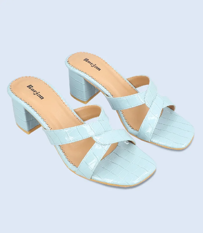 Versatile Heeled Sandals for Any Occasion---W9840-LIGHT BLUE-Women Slipper heel