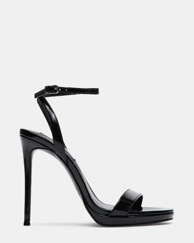 Versatile Heeled Sandals for Any Occasion---WAFER BLACK PATENT