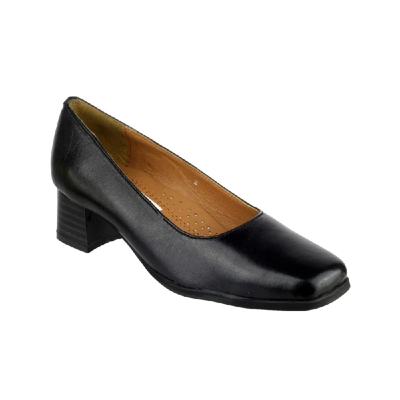 Amblers Walford Ladies Leather Court---Comfortable Leather Pumps for Office and Everyday Wear