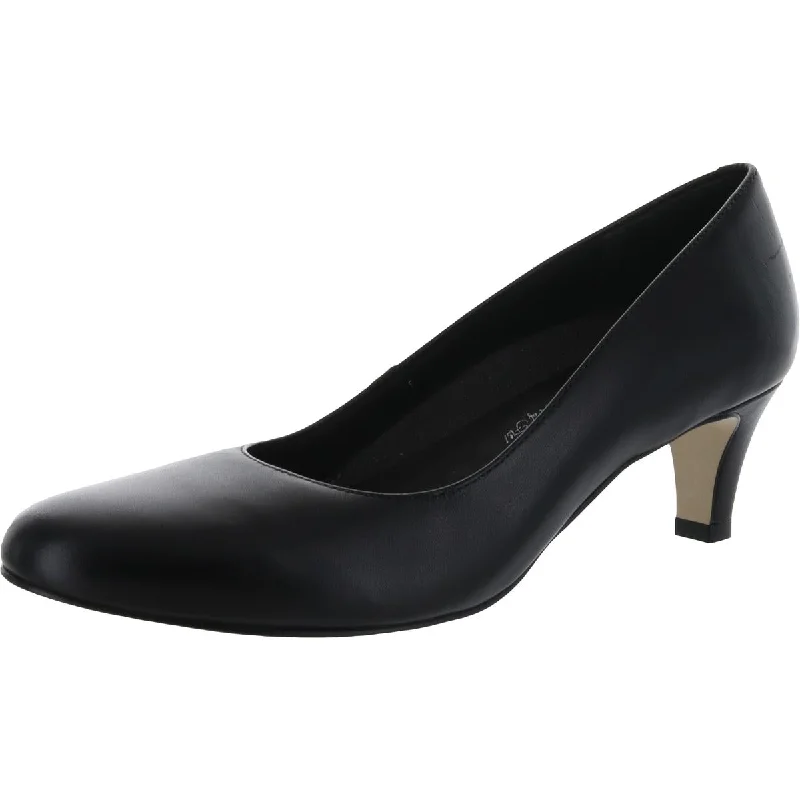 Trendy Chunky Heel Pumps for Casual Wear--Walking Cradles Womens Joy Leather Rounded Toe Block Heels