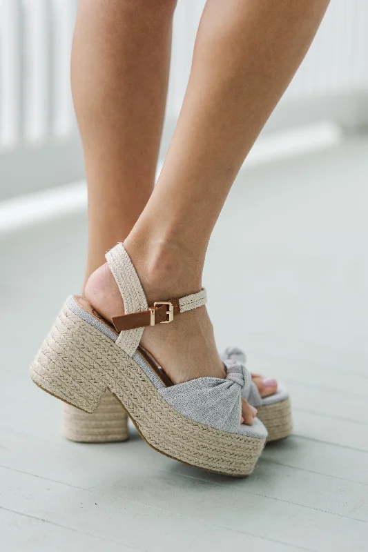 Versatile Heeled Sandals for Any Occasion---Walking In Paradise Light Ash Espadrille Heels