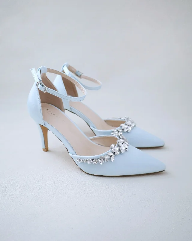 Affordable Rhinestone Pumps for a Dazzling Look---Wedding Heels with Marquise Rhinestones