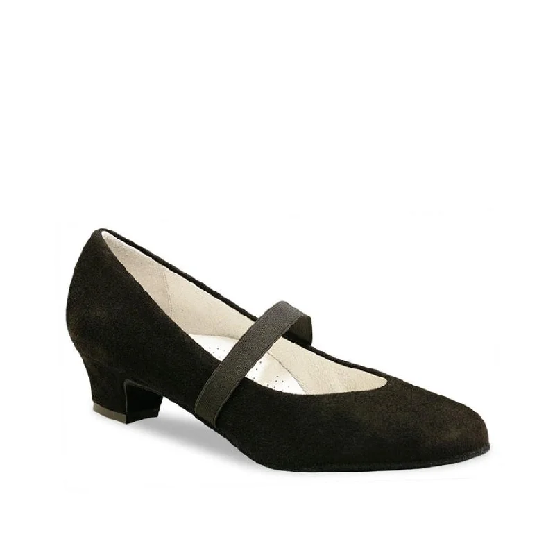 Affordable Suede Ankle Pumps for All-Day Wear--Werner Kern: Daniela 34 | Black Suede | 1.5" Cozy