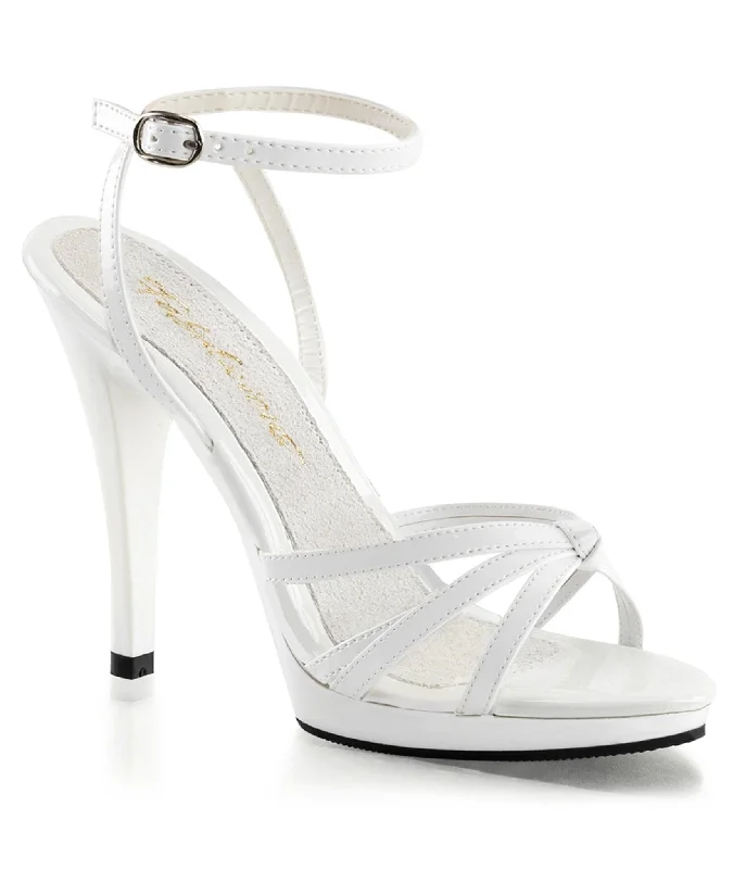 White Leatherette Strappy Heels---Affordable Strappy Platform Heels with Premium Quality