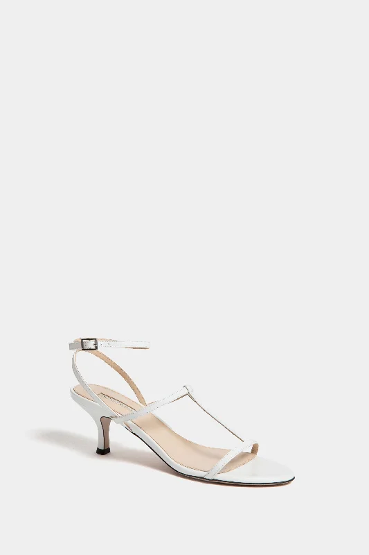 White Novie Leather Kitten Heels---Fashionable Kitten Heels for Date Night