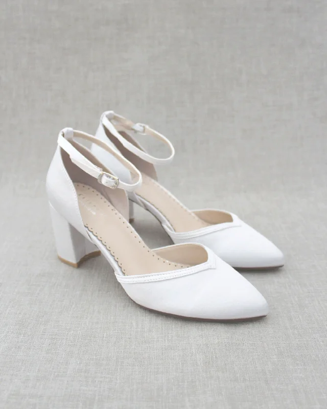 Satin Block Heels Wedding ShoesAffordable Satin Heels with a Luxe Touch