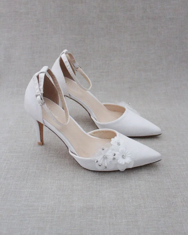 Satin Heel with Floral DetailAffordable Satin Heels with a Luxe Touch