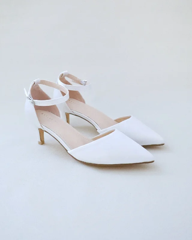 Satin Pointy Toe Low Heels Wedding ShoesAffordable Satin Heels with a Luxe Touch