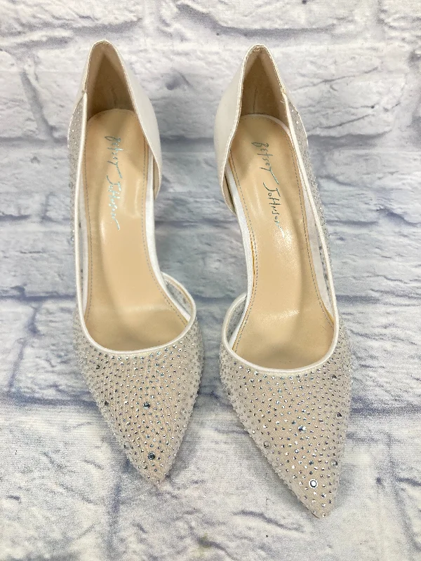 Stiletto Heel Pumps with Perfect Fit--White Shoes Heels Stiletto Betsey Johnson, Size 10-Fashionable & Classic