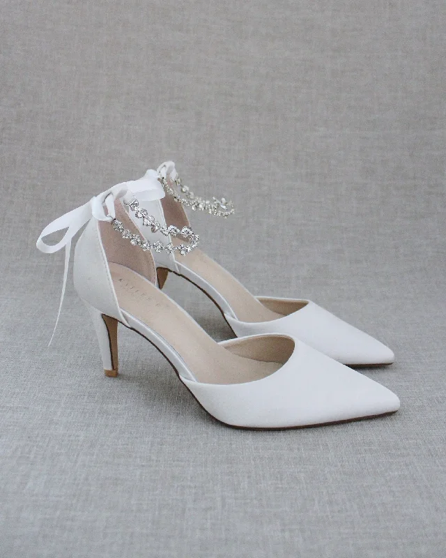 Affordable Rhinestone Pumps for a Dazzling Look---Wedding Pumps with Amaryllis Crystal Strap