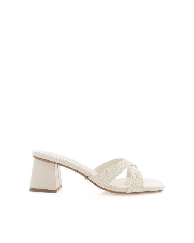 WILA - CREAM RAFFIA---Fashionable Kitten Heels for Date Night