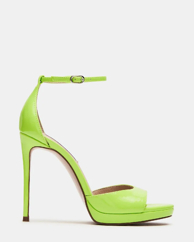 Versatile Heeled Sandals for Any Occasion---WILEY NEON GREEN