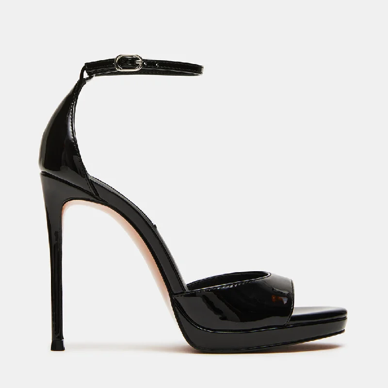 Versatile Heeled Sandals for Any Occasion---WILEYY BLACK PATENT