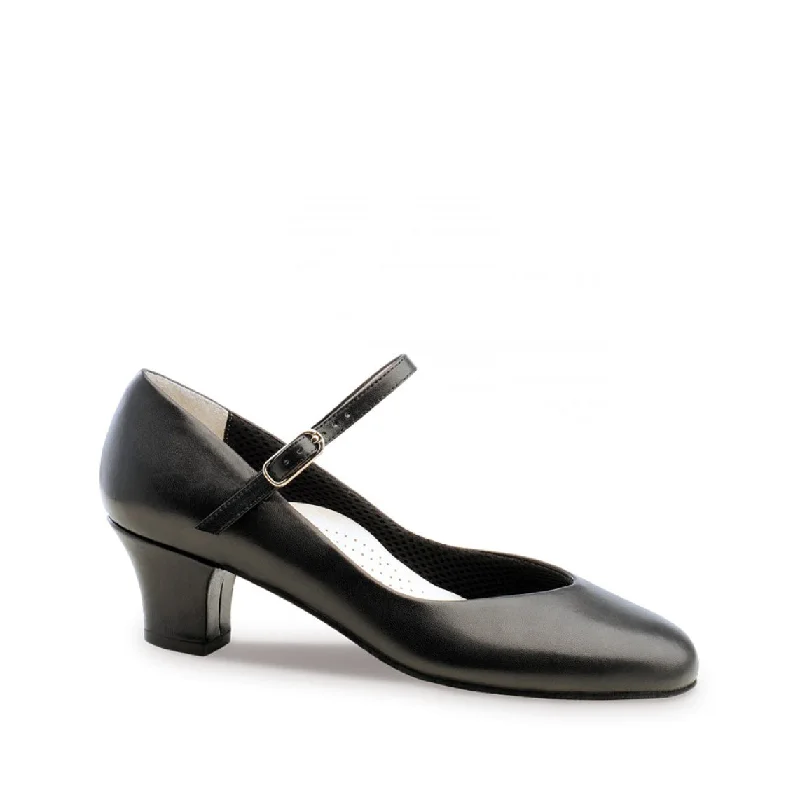 Werner Kern: Gina 45 | Black Leather | 1.75" Stellina---Comfortable Leather Pumps for Office and Everyday Wear