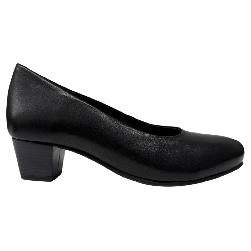 Wolky Heathrow Black Leather Pump Shoe (Women's)---Comfortable Leather Pumps for Office and Everyday Wear