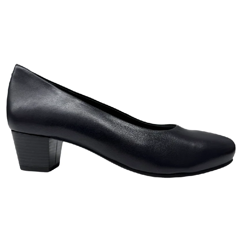 Wolky Heathrow Blue Leather Pump Shoe (Women's)---Comfortable Leather Pumps for Office and Everyday Wear