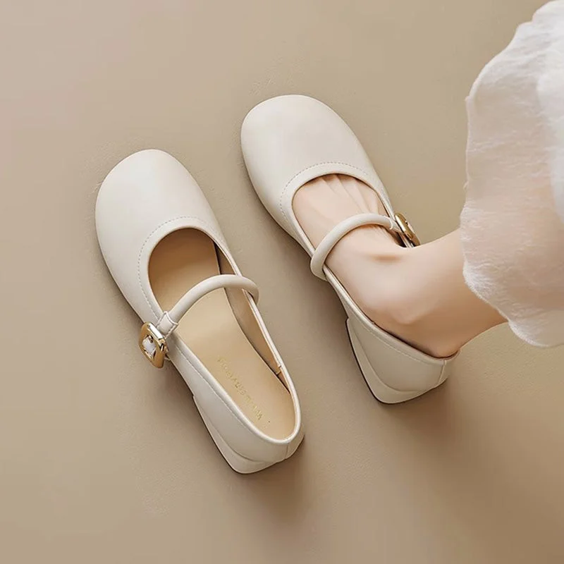 Versatile Heeled Sandals for Any Occasion---Women Minimalist Fashion Soft Low Block Pumps